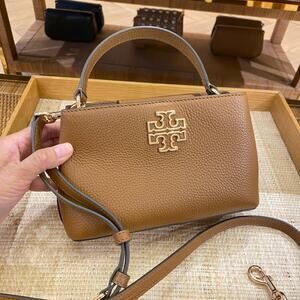 Tory Burch Britten Pebbled Leather Micro Satchel Crossbody $348 Moose